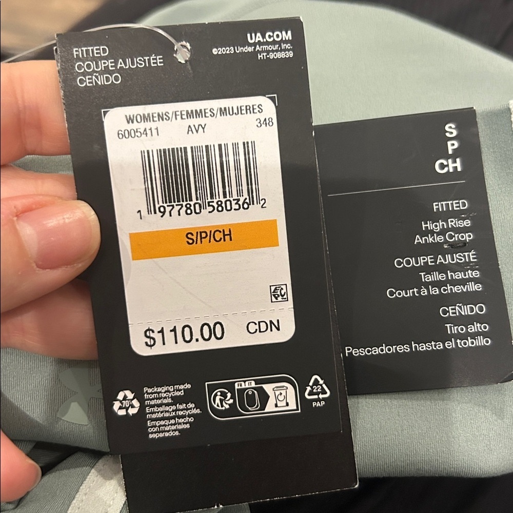 🆕 NWT $110 UNDER ARMOUR Women's Meridian PIPED Ankle Leggings - Picture 6 of 6